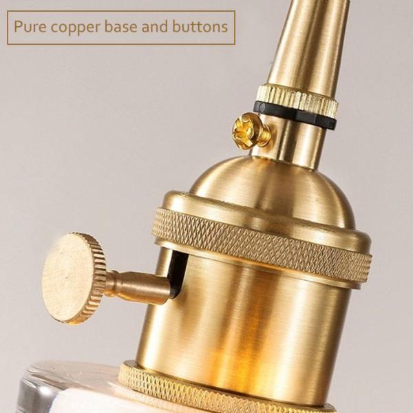 Ретро латунный промышленный свет длины 23CM стеклянный привесной для ресторана