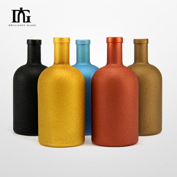 Custom Electroplate Color Glass Beverage Bottles for Wine/Gin/Whiskey/Brandy Packaging