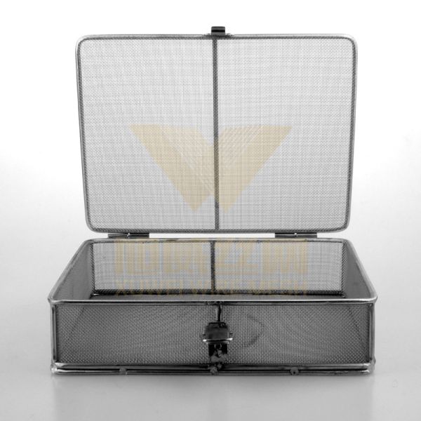 Premium Wire Mesh Basket | Ventilated Storage Basket with Locking Lid