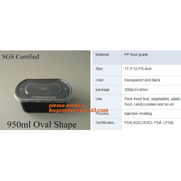 Коробка бенто пластикового устранимого пластикового взятия качества еды отсутствующая с 4 отсек, пищевой контейнер контейнеров пластиковый течебезопасный