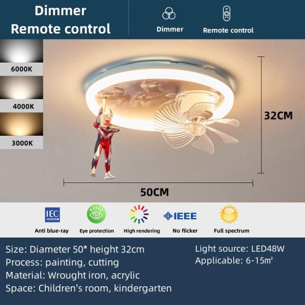 Japanese Remote Control Ceiling Light Acrylic Iron Material
