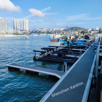 O anti barco de flutuação da doca do pontão de flutuação do patim/da doca de flutuação da plataforma água privada levanta o cais de alumínio do pontão