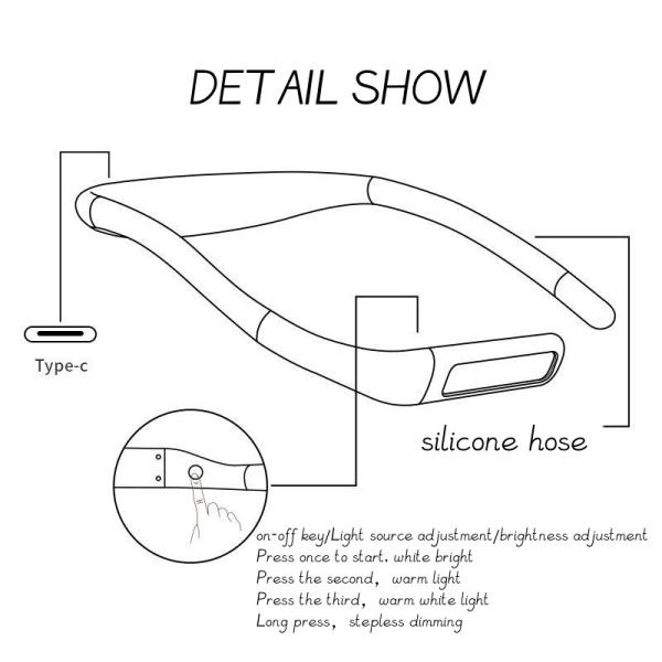 Силика гель АБС висящий на шее читальный свет USB светодиодный читальный лампа для студентов