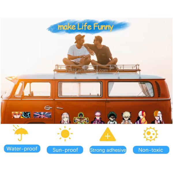 Водостойкие наклейки на заказ, меняющие флипсы, наклейки с движением, линзовые 3D-аниме, наклейки для автомобилей, ноутбуков и багажа