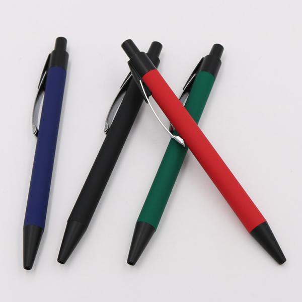 Colorful Metal Ballpoint Pen Press Style Classic Aluminum Ball Pen With Clip