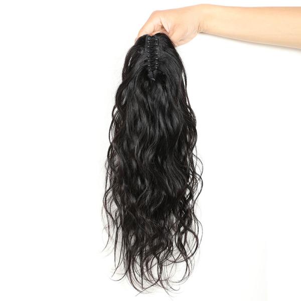 8-28 Inch Wavy Remy Hair Body Wave Clip Claw Ponytail Hair Extensions for Black Women
