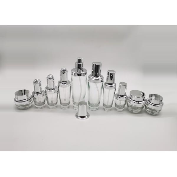 20g 50g Emulsion Spray Glass Bottle With Silver Pressure Pump