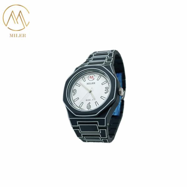 Mineral Dial Window Material Round Case Shape Quartz Wrist Watch