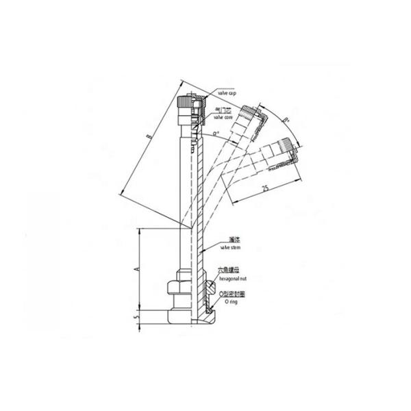 9.7mm Rim Hole Metal Tire Valve Stem 90mm Length for Trucks V3.20.4 Brass Core