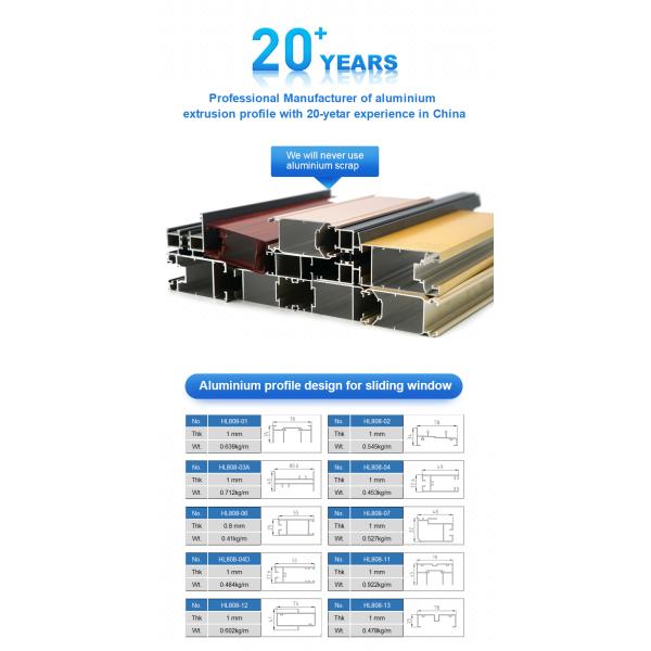 T6 Window And Door Anodized Aluminum Extrusion