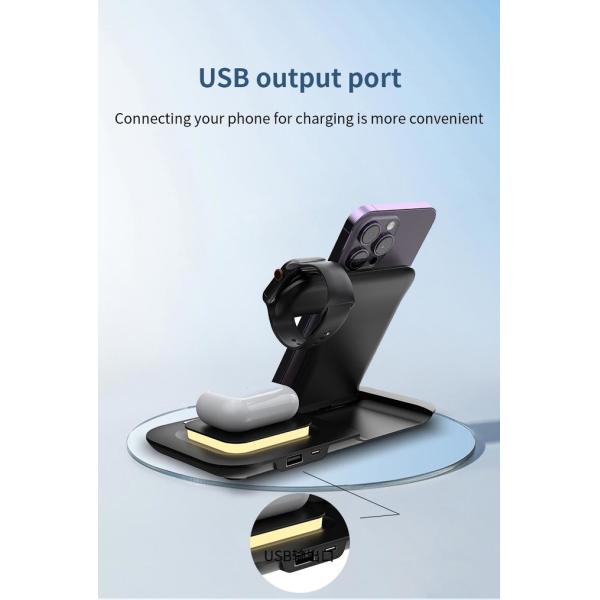 Compatible LED Foldable Wireless Charging Stand , Magnetic Charging Stand 15W