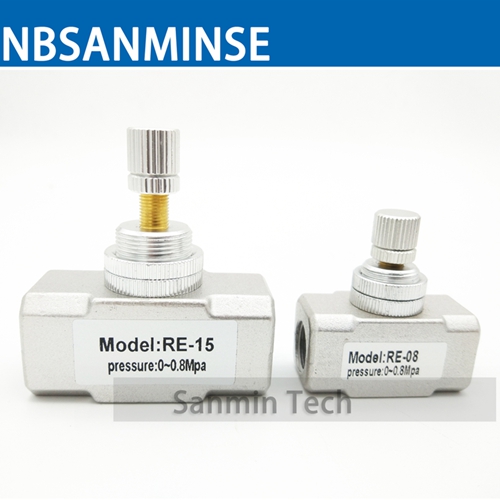 NBSANMINSE RE Flow Capacity Control Valve G Thread 1/8 1/4 3/8 1/2 Pneumatic Air Standard Type Control Valve