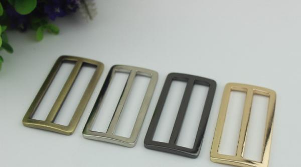 China manufacturer 50 mm nickel color bag adjuster slide strap metal tri-glide buckle