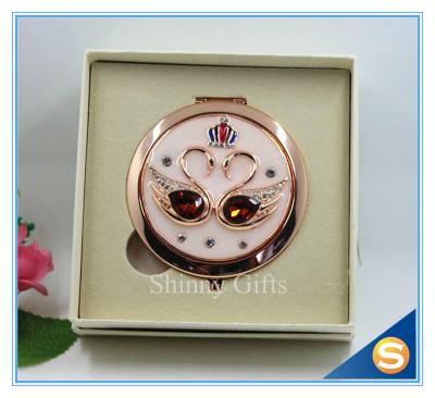 Shinny Gifts Personalized Metal Collection Compact Mirror For Wedding Souvenir