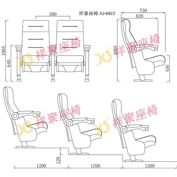 Customized Colors Fabric Upholstery Movie Theatre Seating ISO Certification