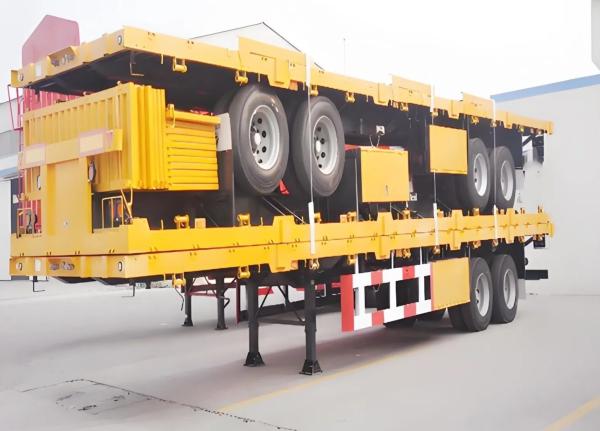 Steel Flatbed 40feet 50 Ton Container Shipping Semi Trailer Transport Truck Trailer