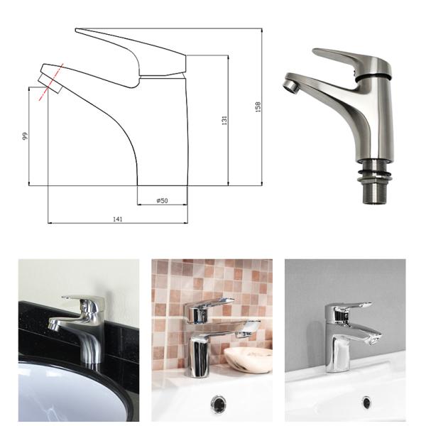 SS 304 316 Stainless Steel Faucet Modern Brushed For Bathroom Sink