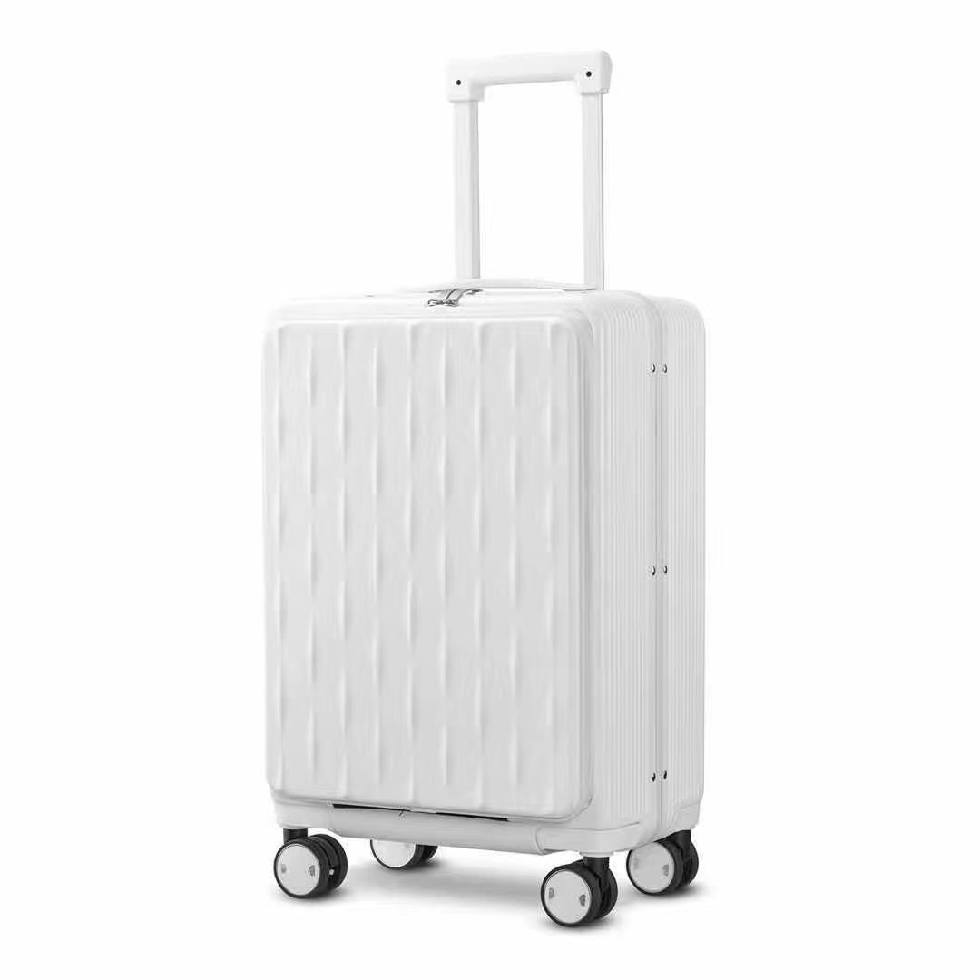 Stylish Aluminum PC Luggage Travel  Front Opening Hardside Luggage With Wheel