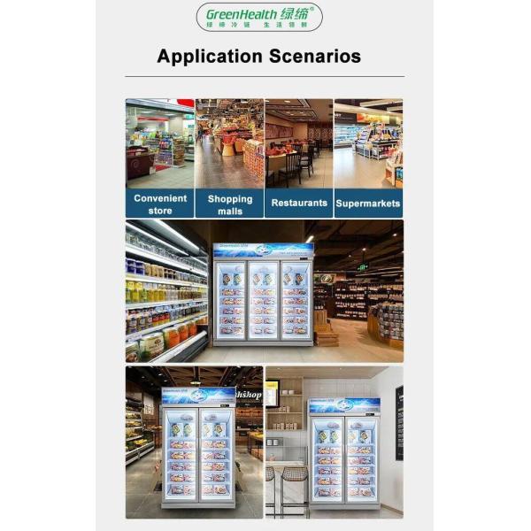 Модный дизайн без тумана полностью стеклянная замороженная стойка морозильная камера OEM Sevice