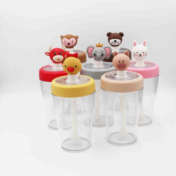 Kids Cup BPA Free Tritan Silicone Straw Water Bottle Mini Plastic Cup