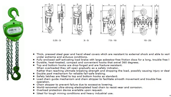 5t-6m Manual Chain Hoist CH-G Type for Heavy Duty Lifting