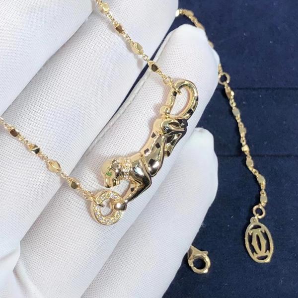 Car Tie 18k Gold  PanthèRe De Car Tier Necklace Rose Gold Tsavorite Garnets VVS Diamonds