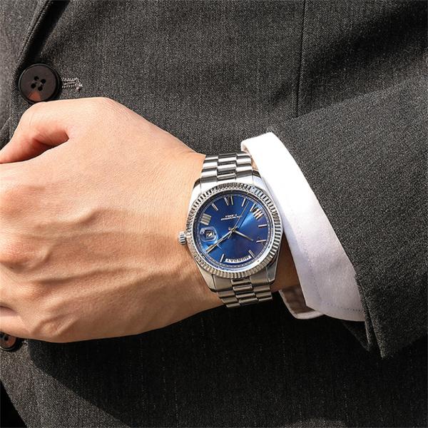 Sapphire Glass Men'S Mechanical Movement Watches 50 Meters Water Resistant