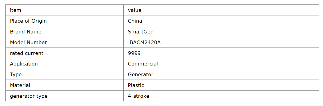 BACM2420A 24V 20A Diesel Generator Battery Charger Control Panel Plastic Lead Acid Original Brand New Smartgen
