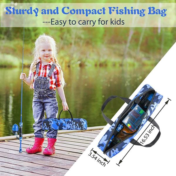 Kids Fishing Rod And Reel Combo Fishing Lure Line Bag Included