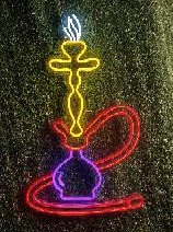 Hookah Shisha Handmade Neon Sign PMMA Silicone Material Transparent Backing