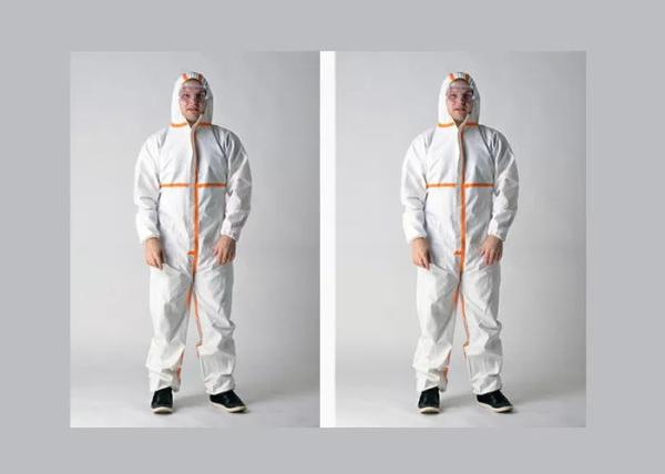 Disposable Dust Suits Hooded White Disposable Coveralls With Shoe Cover
