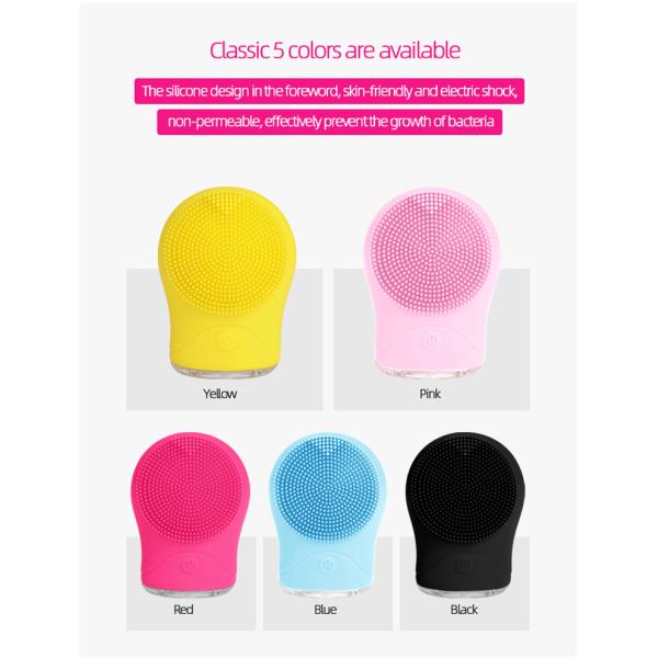 Private Label USB Recharge Waterproof Vibrating Silicone Waterproof Face Cleansing Brush Electric Facial