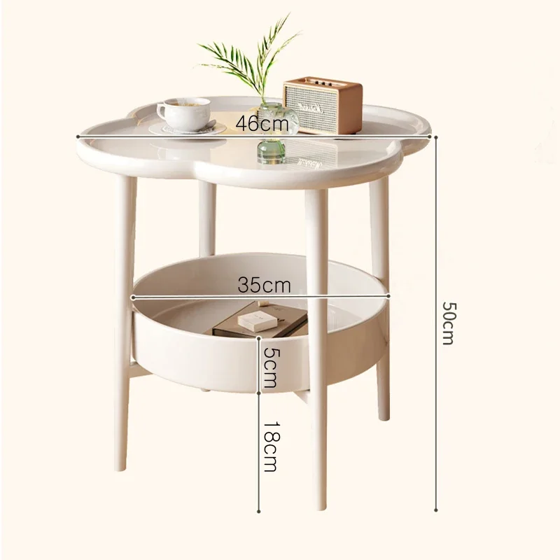Living Room Coffee Bedside Simple Modern Side Table with Storage Shelf