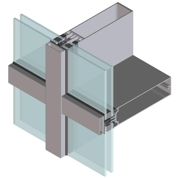 Facade System Large Aluminum Profiles Double Glazed Glass Curtain Wall 3mm