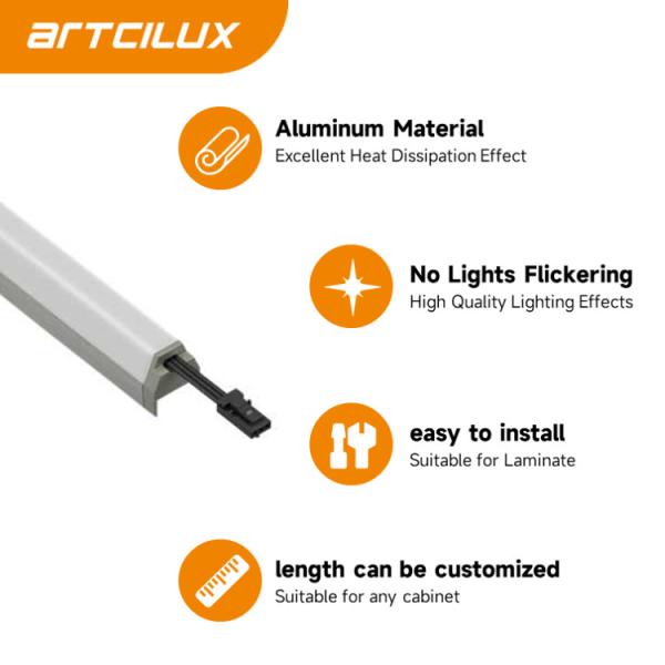 A260G LED Glass board light Suitable For wardrobe PC Aluminum Alloy DC12V/24V 5W/7.5W/10W SMD2835 triple color Ra≥90