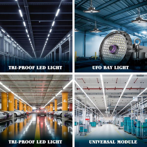 Industrial LED Triproof Light IP65 Waterproof with 50,000 Hours Lifespan and 120-150 lm/W Efficiency