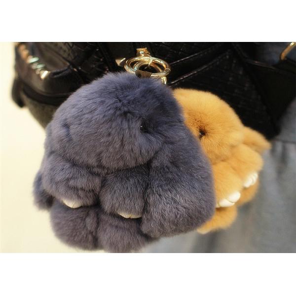 Меха кролика 100% хлопок Кейчайн мягкий ПП неподдельного портативного заполняя для девушек