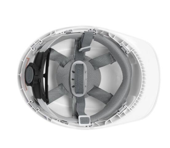 ABS CE H Shaped Construction Hard Hats Six Point Mesh Belt Anti Skid Anti Smash