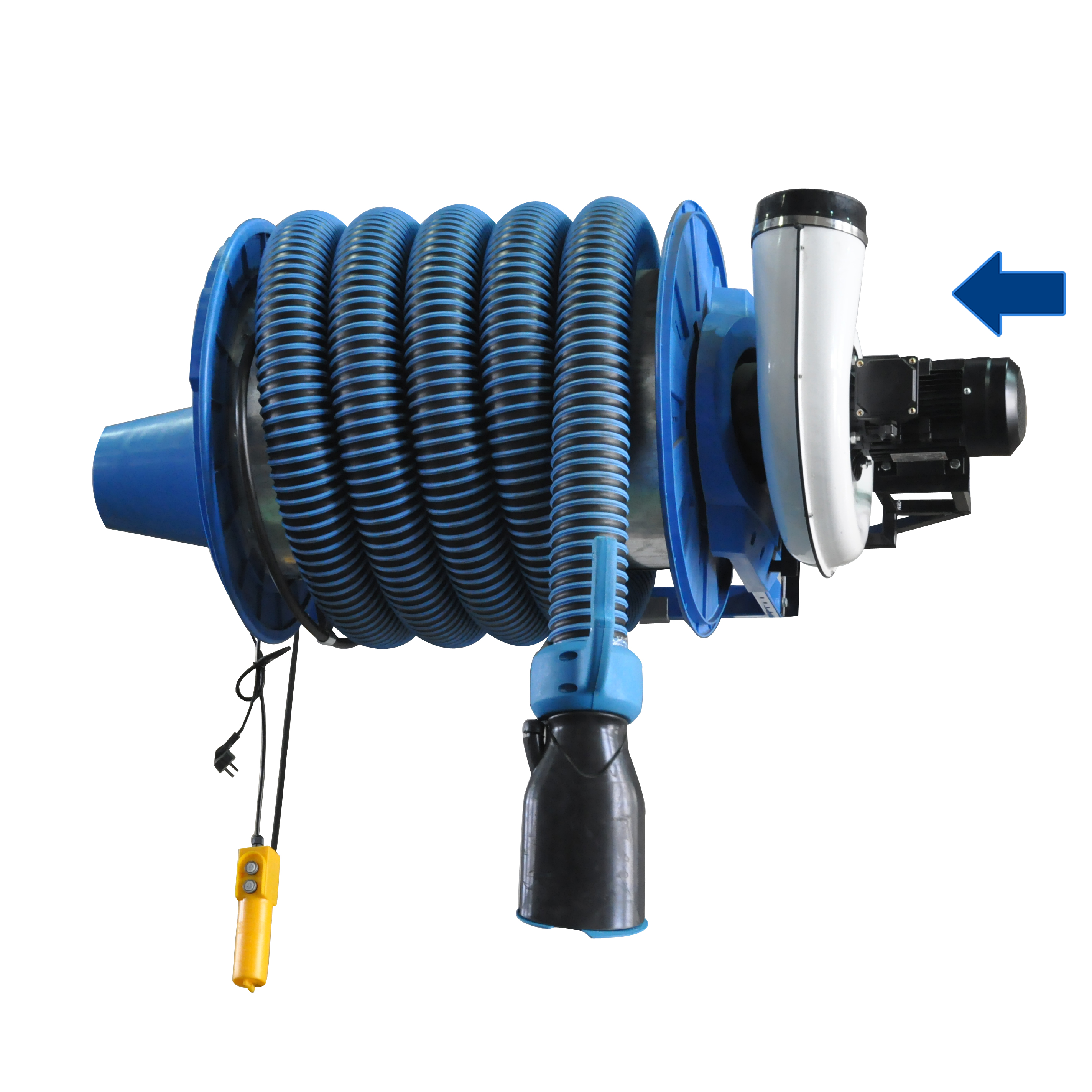 4m 8m Motorized Exhaust Hose Reel All Vehicle Fume Extraction