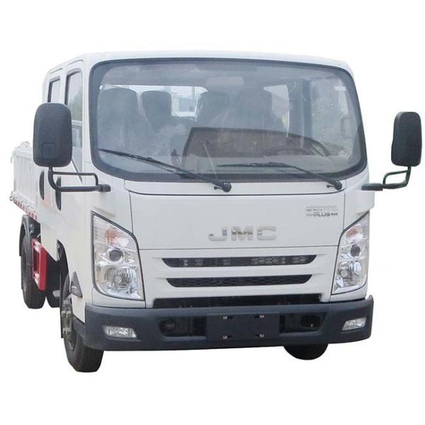 Mini-camion à cabine double, feux de position JMC, porteur Plus, benne basculante de 4 tonnes, camion léger à vendre