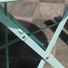 SGS Foldable Outdoor Table 3 Piece Steel Patio Bistro Set