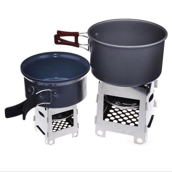 105mm Portable Stainless Steel Foldable Mini Backpacking Camping Wood Burning Stove