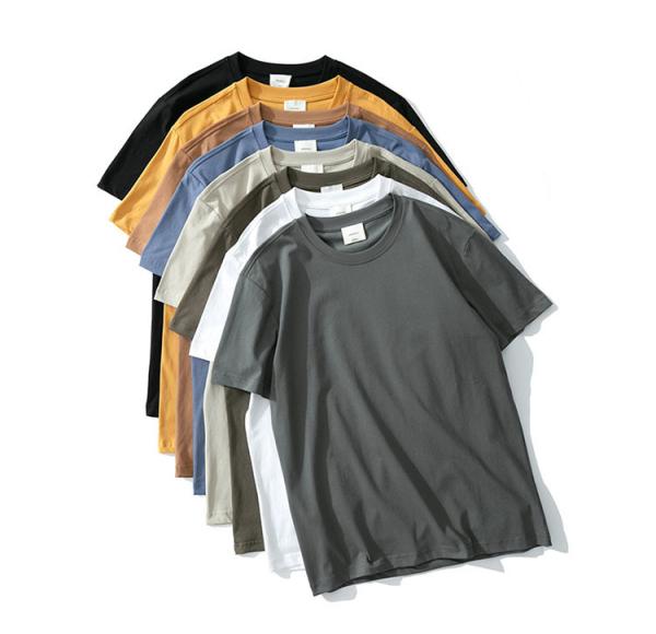 Men'S 100% Cotton 210gsm Blank T Shirts Short Sleeve Compressed