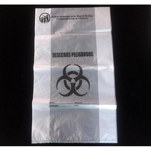 biodegradable biohazard bag/Recycled garbage bag, Polyethylene Biohazard Printed Clear Plastic k Specimen Bags Wit