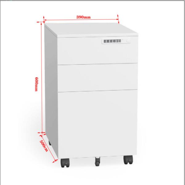 0.6mm White 3 Drawer Lateral File Cabinet With Lock Modern