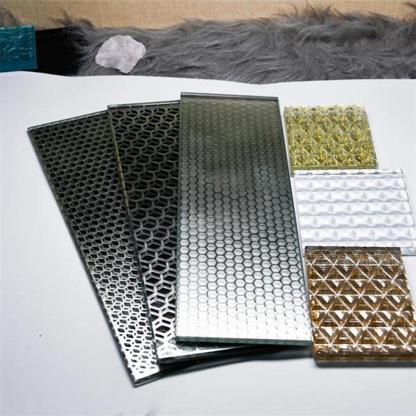 Acid Etched Art Decorative Glass Gradient Textured Window Figured Glass