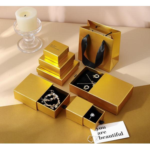 Wholesale Customizable Gold Jewelry Packaging Box Light Luxury Special Paper Top