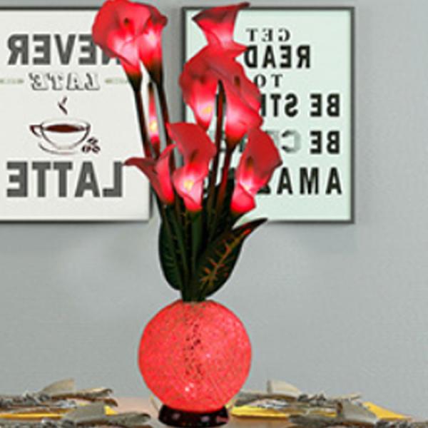 Calla lily vase light hotel small night light indoor living room bedroom simulation flower LED decoration light