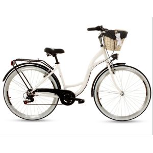 26 дюймов 7 скоростных стальных городских велосипедов женский классический велосипед с деревянной корзиной