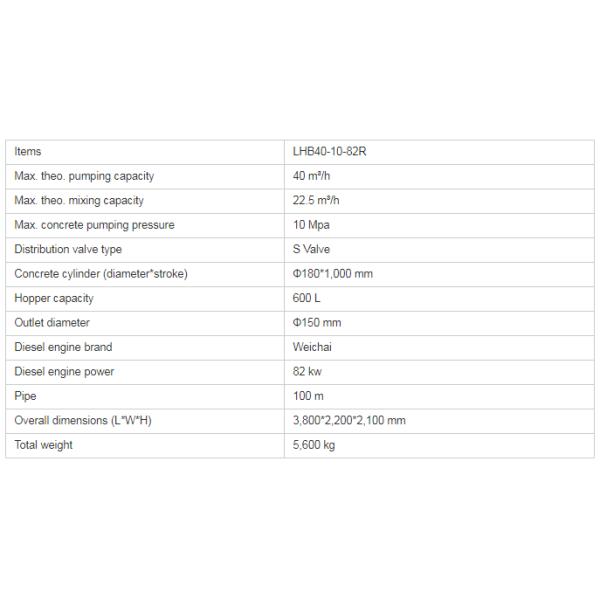 XDEM Дизельный бетонный смеситель насос JBS40R Mini 5600 кг 82 кВт